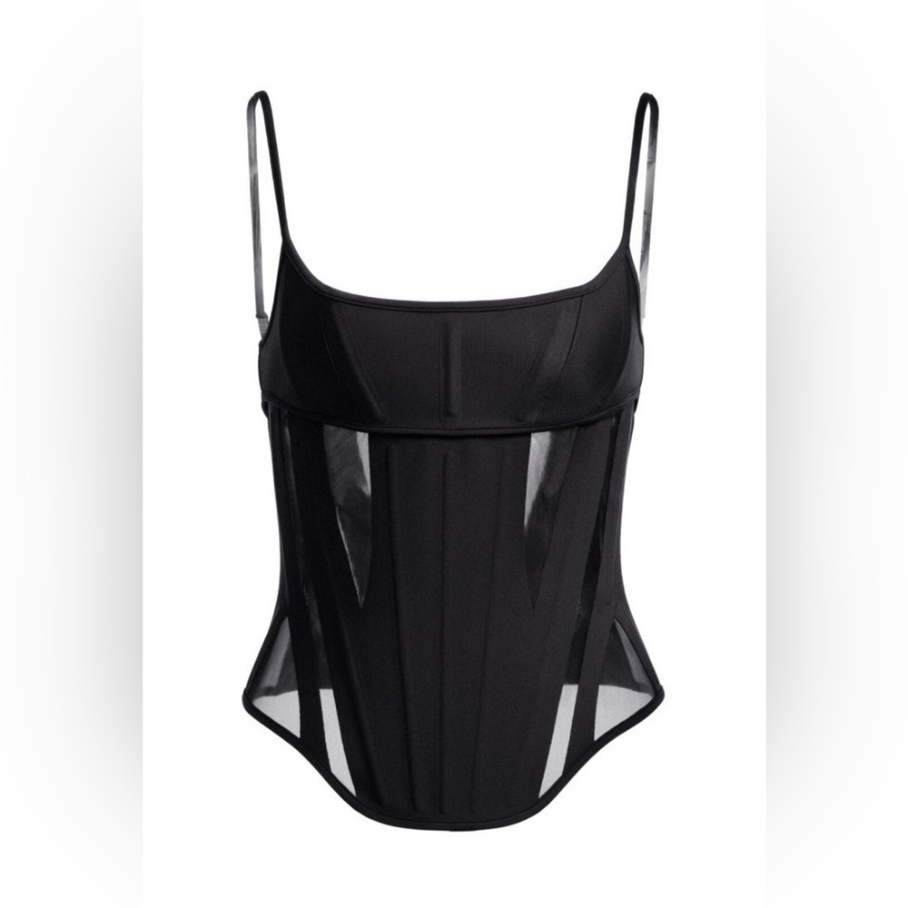 Mugler x H&M Mesh Paneled Corset Top
